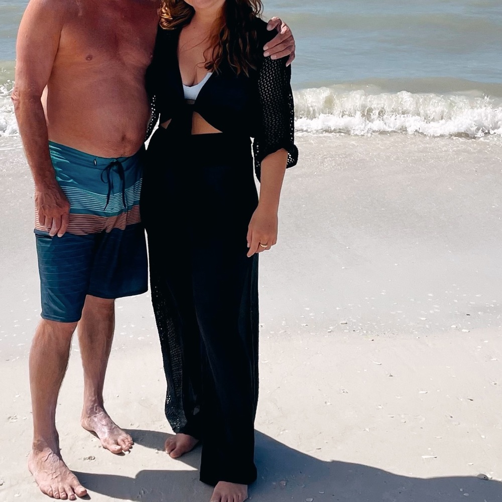 Black two piece beach cover up
